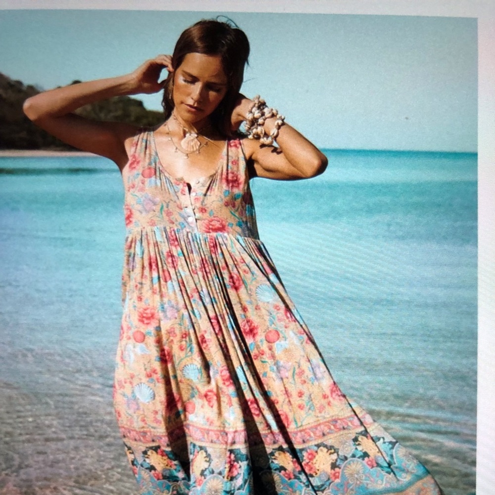 Spell and Gypsy Babydoll Midi Dress Opal